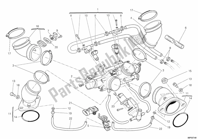All parts for the Throttle Body of the Ducati Monster 795 EU Thailand 2012